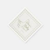 Retro Blue Albern Gänse Hand Drawn Baby Boy Dusche Serviette (Ecke)