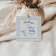 Retro Blue Albern Gänse Hand Drawn Baby Boy