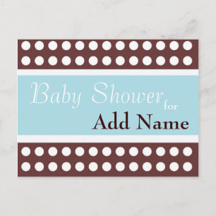 Retro Blue and Brown Baby Shower Einladung