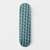 Retro Blue and Green Geometric Triangles Skateboard (Vorderseite)
