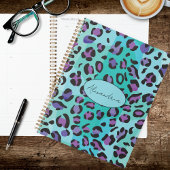 Retro Blue and Purple Leopard Print Planer