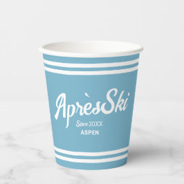 Retro Blue Apres Ski Custom Ski Resort Partys Pappbecher
