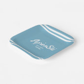 Retro Blue Apres Ski Custom Ski Resort Partys Pappteller (Gewinkelt)