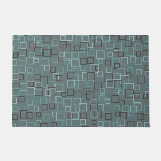 Retro Blue Aqua Doormat Begrüßungsmatte Rug Gesche Fußmatte (Vorderseite)