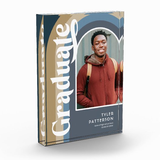 Retro Blue Arch Foto 2025 Abschluss (Links)