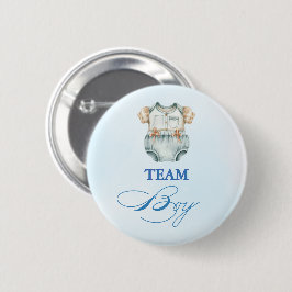 Retro Blue Baby Clothes Team Kinderdusche Button