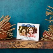 Retro Blue Best Friends Keepake Fotoplatte (Seite)