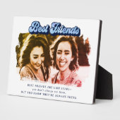 Retro Blue Best Friends Keepake Fotoplatte (Seite)