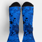 Retro Blue & Black Paint Spritzer Socken (Oben)