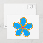 Retro Blue Blume Postkarte (Vorne/Hinten)