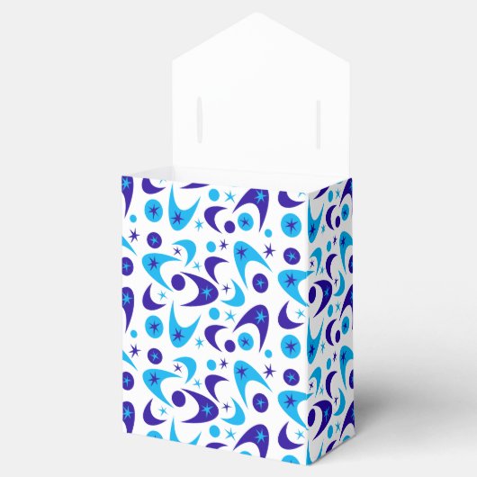 Retro Blue Boomerangs Geschenkschachtel (Geöffnet)