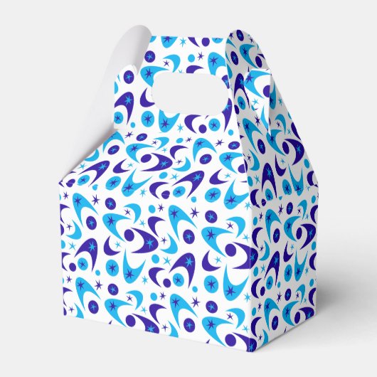 Retro Blue Boomerangs Geschenkschachtel (Vorderseite)