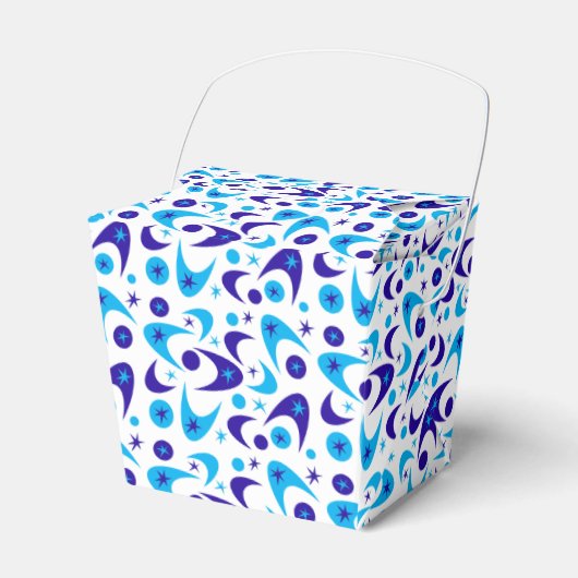 Retro Blue Boomerangs Geschenkschachtel (Vorderseite)