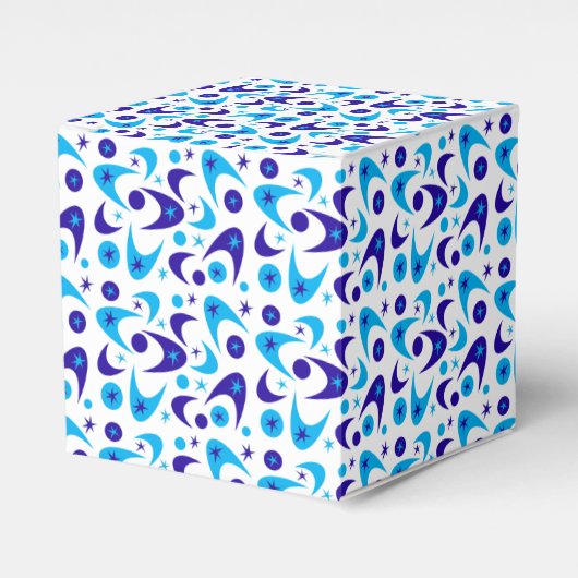 Retro Blue Boomerangs Geschenkschachtel (Vorderseite)