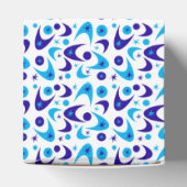 Retro Blue Boomerangs Geschenkschachtel (Oben)