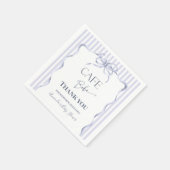 Retro Blue Bow Cafe Bebe Boy Coffee Baby Shower Serviette (Ecke)