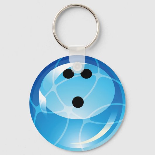 RETRO BLUE BOWLING BALL SCHLÜSSELANHÄNGER (Vorderseite)