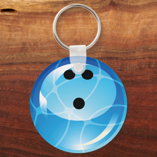 RETRO BLUE BOWLING BALL SCHLÜSSELANHÄNGER (Vorderseite)