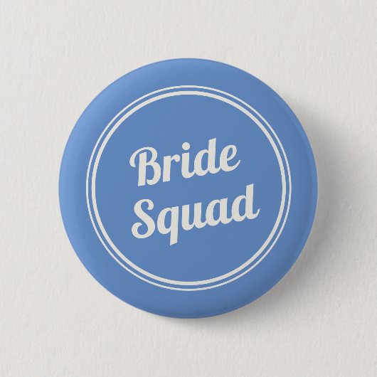 Retro Blue Bride's Squad Bridesmaid Button (Vorderseite)