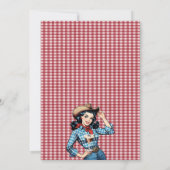 Retro Blue Brown Cocktails Cowgirls Brautparty Einladung (Rückseite)