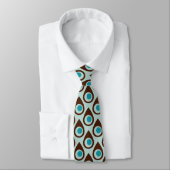 Retro Blue Brown Teardrostil gemusterte Krawatte (Gebunden)