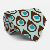 Retro Blue Brown Teardrostil gemusterte Krawatte (Gerollt)