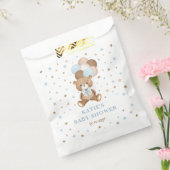 Retro Blue Brown Teddy Bear Balloons Baby Boy Geschenktütchen (Versiegelt)