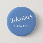 Retro Blue Button-back Volunteer Buttons (Vorderseite)