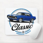 Retro Blue Camaro Classic Mousepad (Mit Mouse)