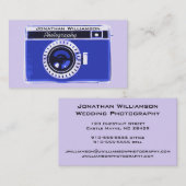 Retro Blue Camera Fotografy Business Cards Visitenkarte (Vorne/Hinten)