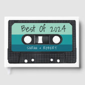 Retro Blue Cassette Tape Best of Gastgeschenk Hoch Gästebuch (Vorderseite)
