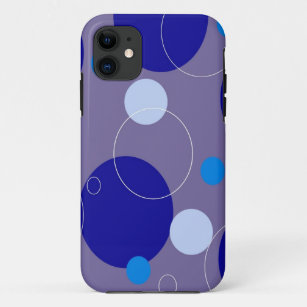 Retro Blue Circles & Ovals Royal Periwinkle Aqua Case-Mate iPhone Hülle