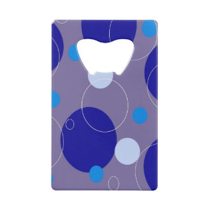 Retro Blue Circles & Ovals Royal Periwinkle Aqua Geldbeutel Flaschenöffner