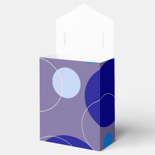 Retro Blue Circles & Ovals Royal Periwinkle Aqua Geschenkschachtel (Geöffnet)