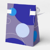 Retro Blue Circles & Ovals Royal Periwinkle Aqua Geschenkschachtel (Rückseite)