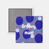 Retro Blue Circles & Ovals Royal Periwinkle Aqua Magnet (Vorderseite/Rückseite)