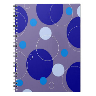 Retro Blue Circles & Ovals Royal Periwinkle Aqua Notizblock