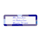 Retro Blue Circles & Ovals Royal-Rücksendeadresse (Vorne)