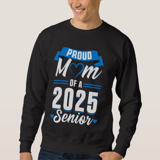 Retro Blue Class of 2025 Senior Abschluss Funny S Sweatshirt (Vorderseite)