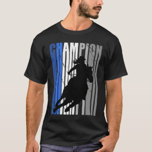 Retro Blue Cowgirl Champion Reitsport Barrel Ra T-Shirt