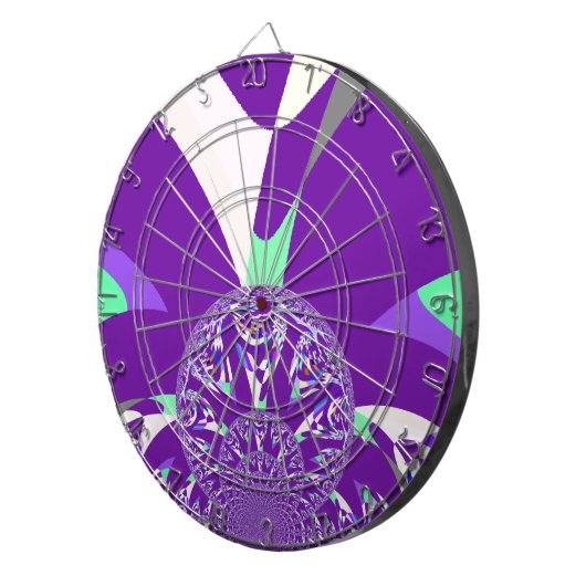 Retro Blue Cyan Kaleidoskop Art Print Dartscheibe (Vorderseite rechts)