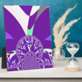 Retro Blue Cyan Kaleidoskop Art Print Fotoplatte (Seite)