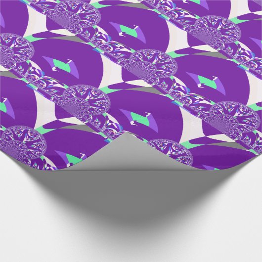 Retro Blue Cyan Kaleidoskop Art Print Geschenkpapier (Ecke)