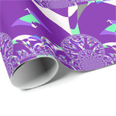 Retro Blue Cyan Kaleidoskop Art Print Geschenkpapier (Rolleneckpunkt)