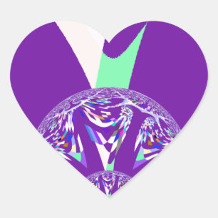 Retro Blue Cyan Kaleidoskop Art Print Herz-Aufkleber