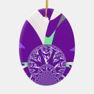 Retro Blue Cyan Kaleidoskop Art Print Keramik Ornament