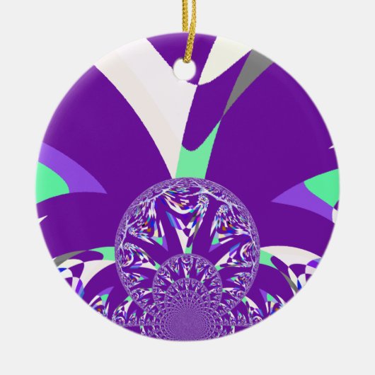 Retro Blue Cyan Kaleidoskop Art Print Keramik Ornament (Vorne)