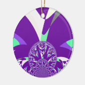 Retro Blue Cyan Kaleidoskop Art Print Keramik Ornament (Links)