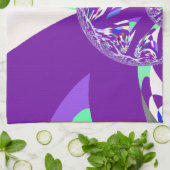 Retro Blue Cyan Kaleidoskop Art Print Küchentuch (Gefaltet)