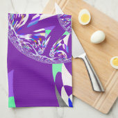 Retro Blue Cyan Kaleidoskop Art Print Küchentuch (Viertel Falte)